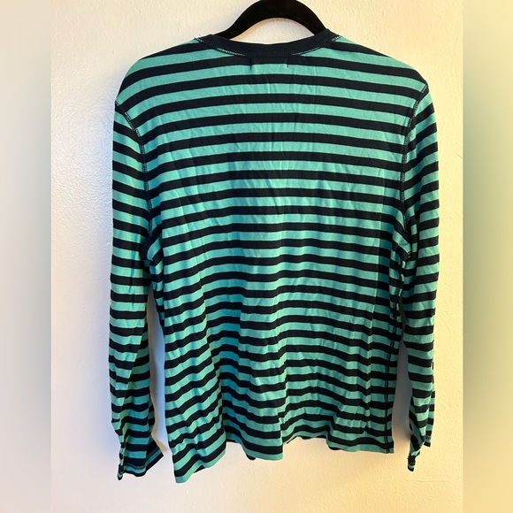 NWT Women's 3/4 Sleeve Chaps Crewneck Striped Henley Shirt size 2X - Picture 2 of 4